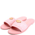 Lily Denim Monogram Flat Mules Size 41 Pink