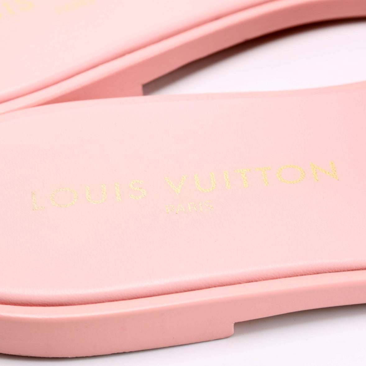 Lily Denim Monogram Flat Mules Size 41 Pink