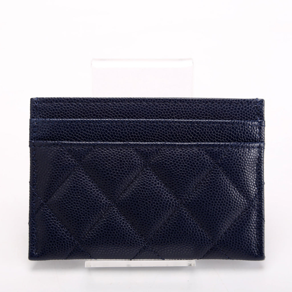 Crystal CC Card Holder Caviar 32M Blue