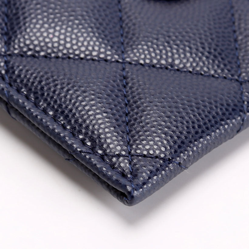Crystal CC Card Holder Caviar 32M Blue
