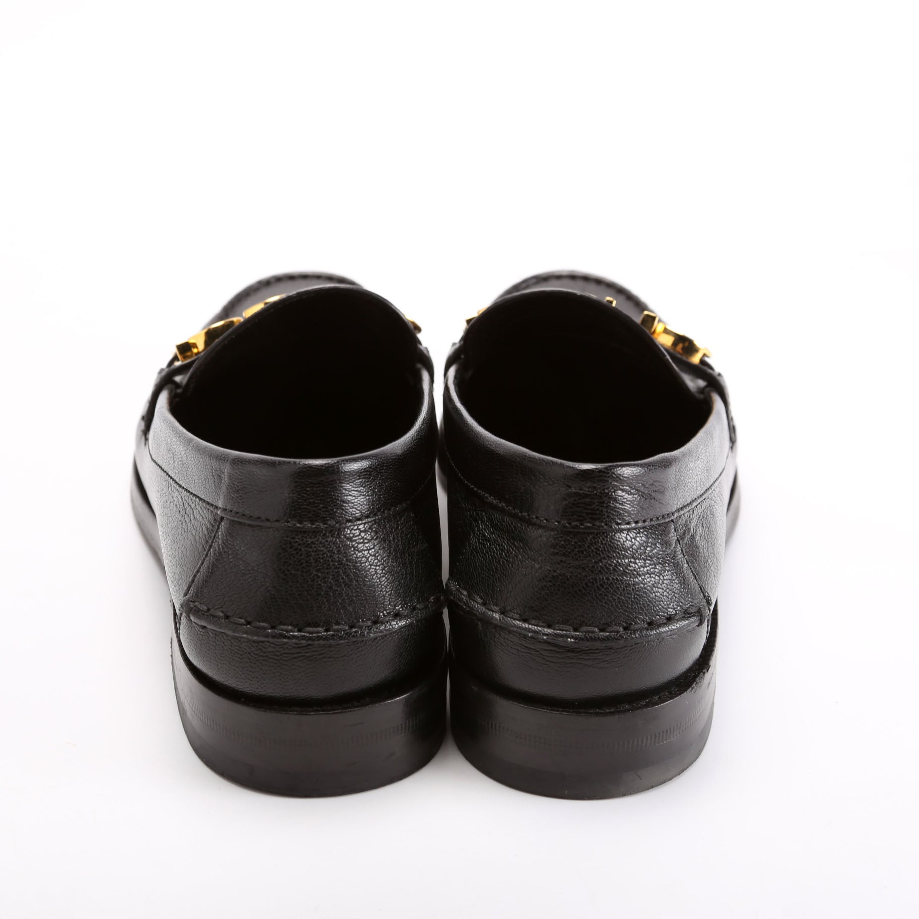 Gucci Logo Loafer Size 39.5 Black/Gold
