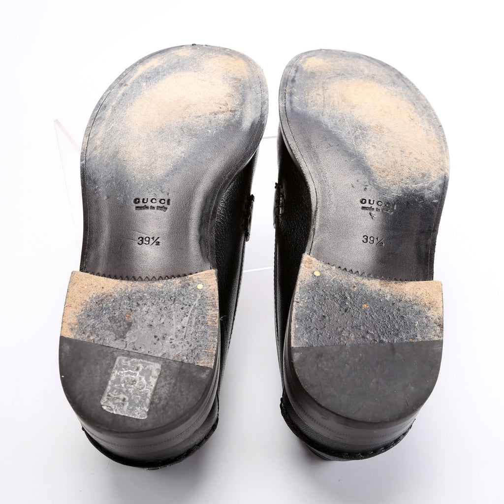 Gucci Logo Loafer Size 39.5 Black/Gold