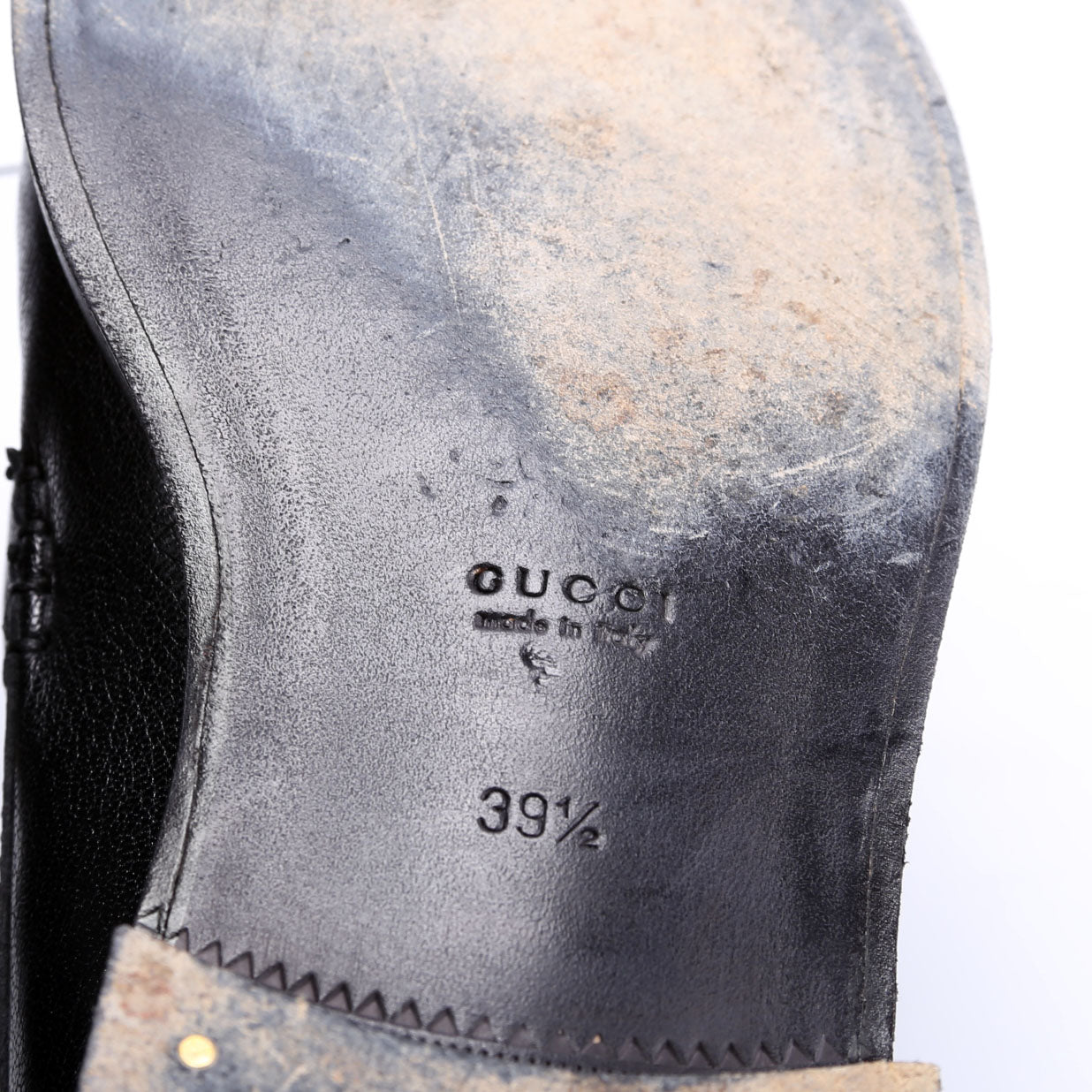 Gucci Logo Loafer Size 39.5 Black/Gold
