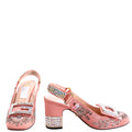Madelyn Fabric Crystal G Slingback Heels Size 37