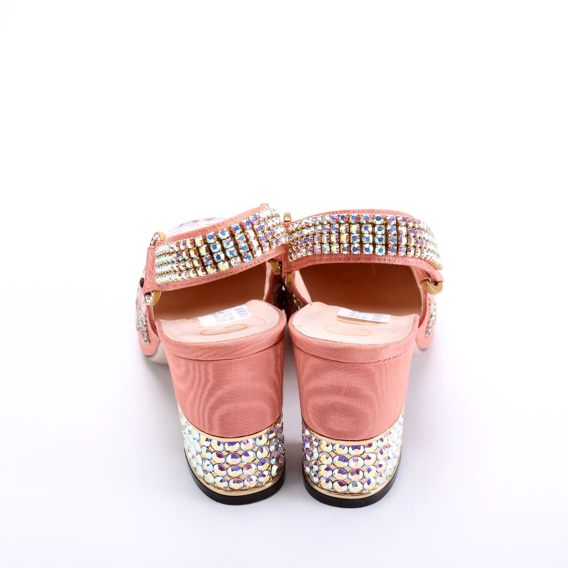 Madelyn Fabric Crystal G Slingback Heels Size 37