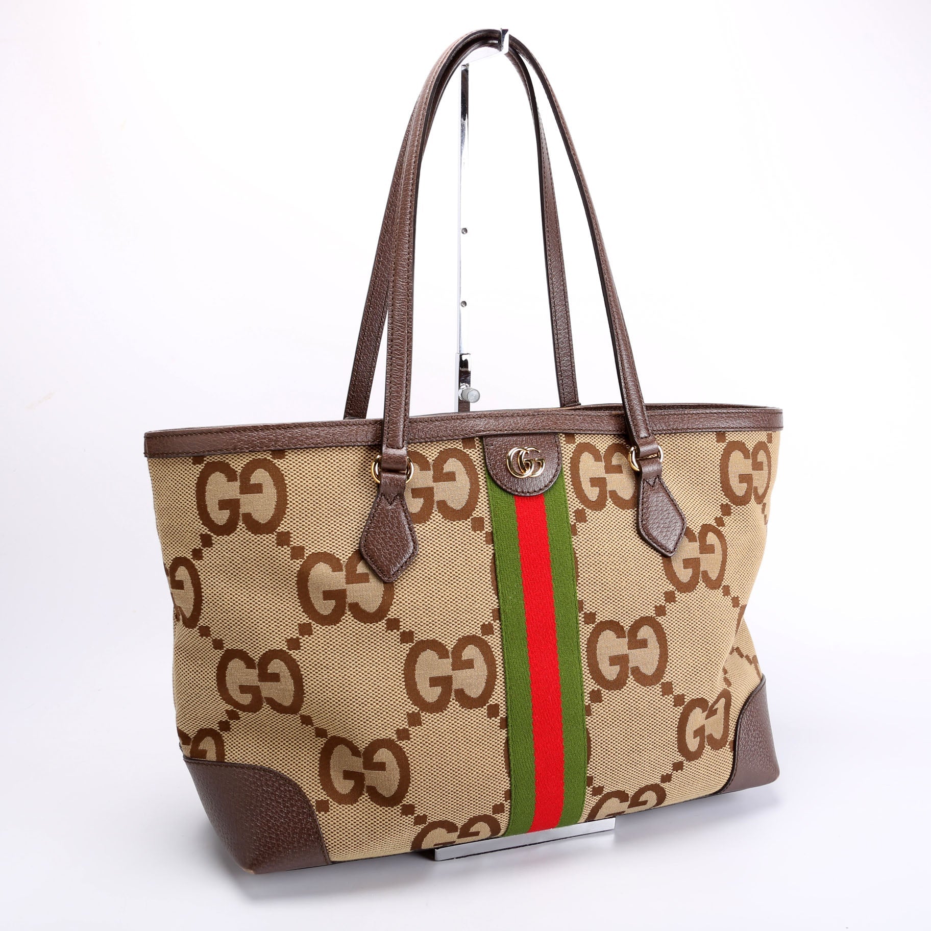 631685 Jumbo GG Ophidia Tote Brown