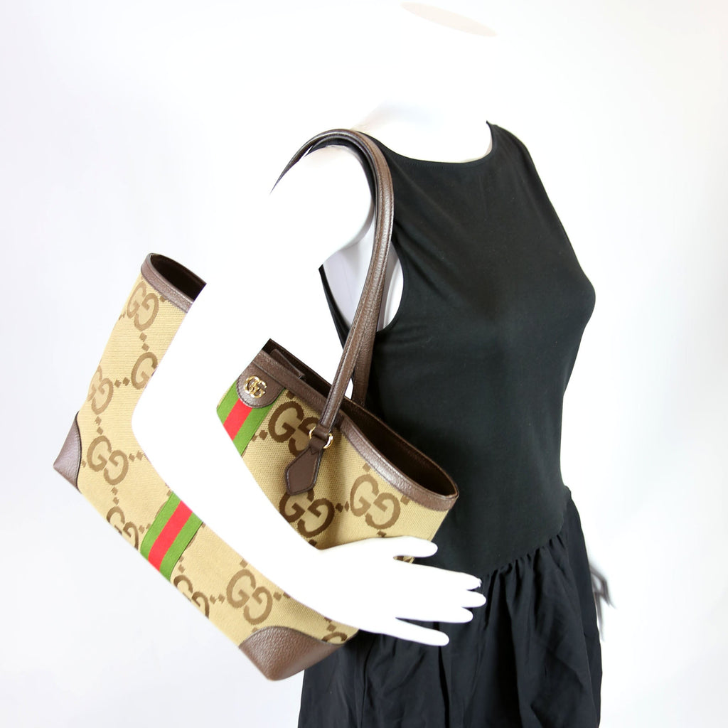 631685 Jumbo GG Ophidia Tote Brown