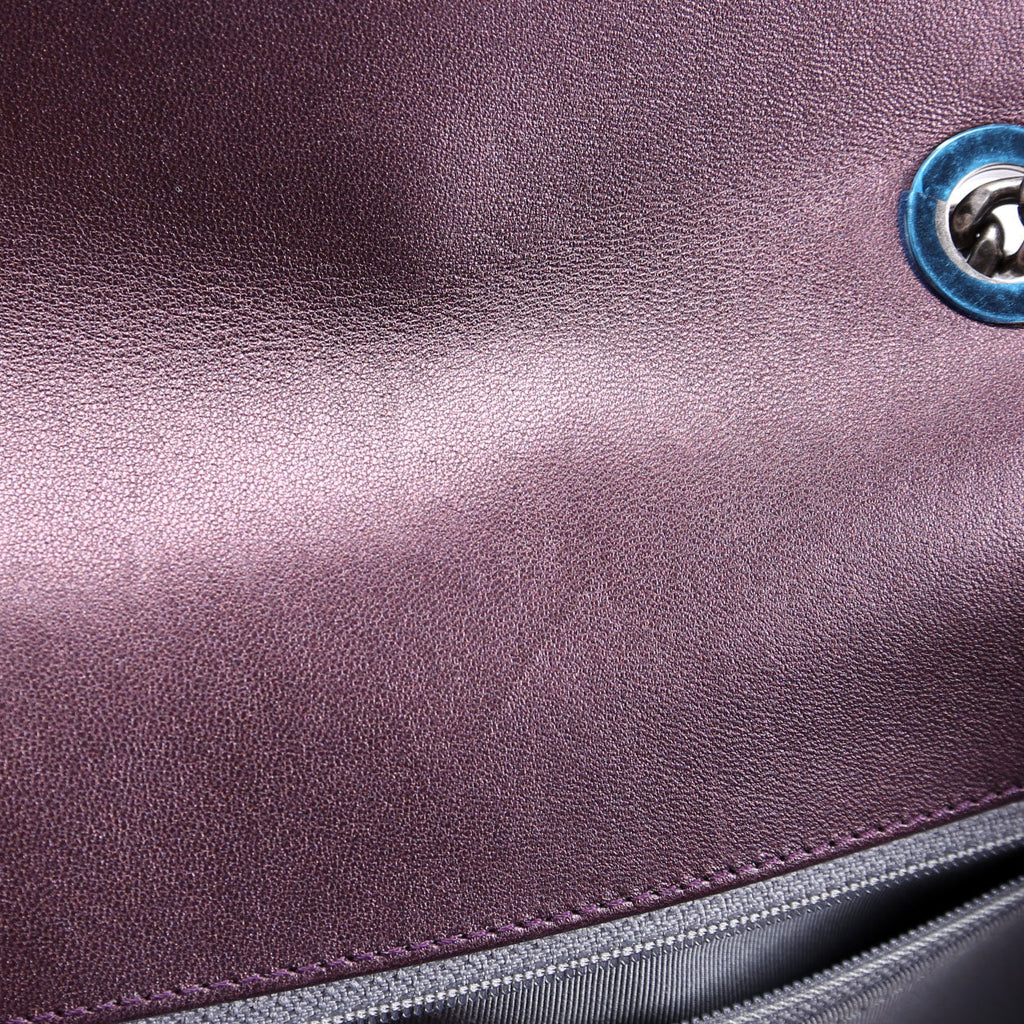 Coco Boy Flap Patent Iridescent Medium 21M Plum