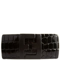 FF Crocodile Embossed Hair Clip Black