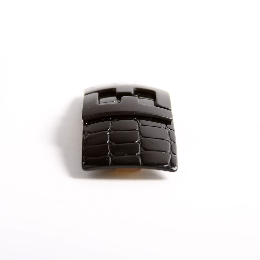 FF Crocodile Embossed Hair Clip Black