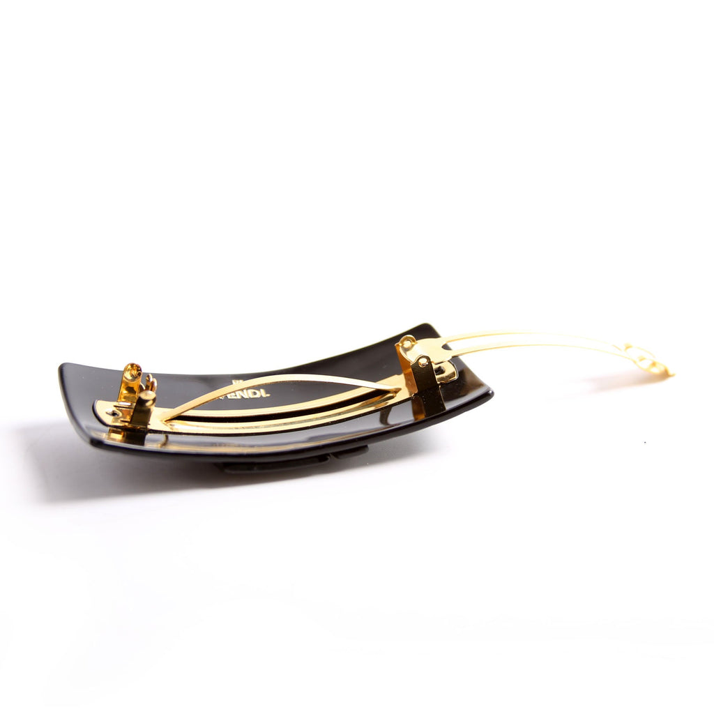 FF Crocodile Embossed Hair Clip Black