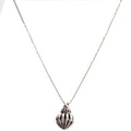 Birdcage Pendant Long Necklace Silver