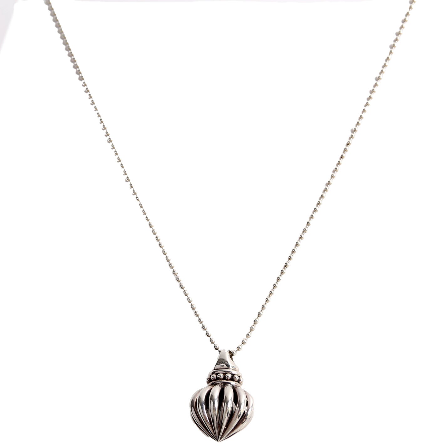 Birdcage Pendant Long Necklace Silver