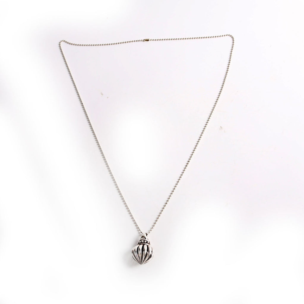 Birdcage Pendant Long Necklace Silver
