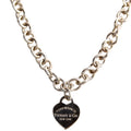 Please Return To Heart Chain Choker Necklace 925