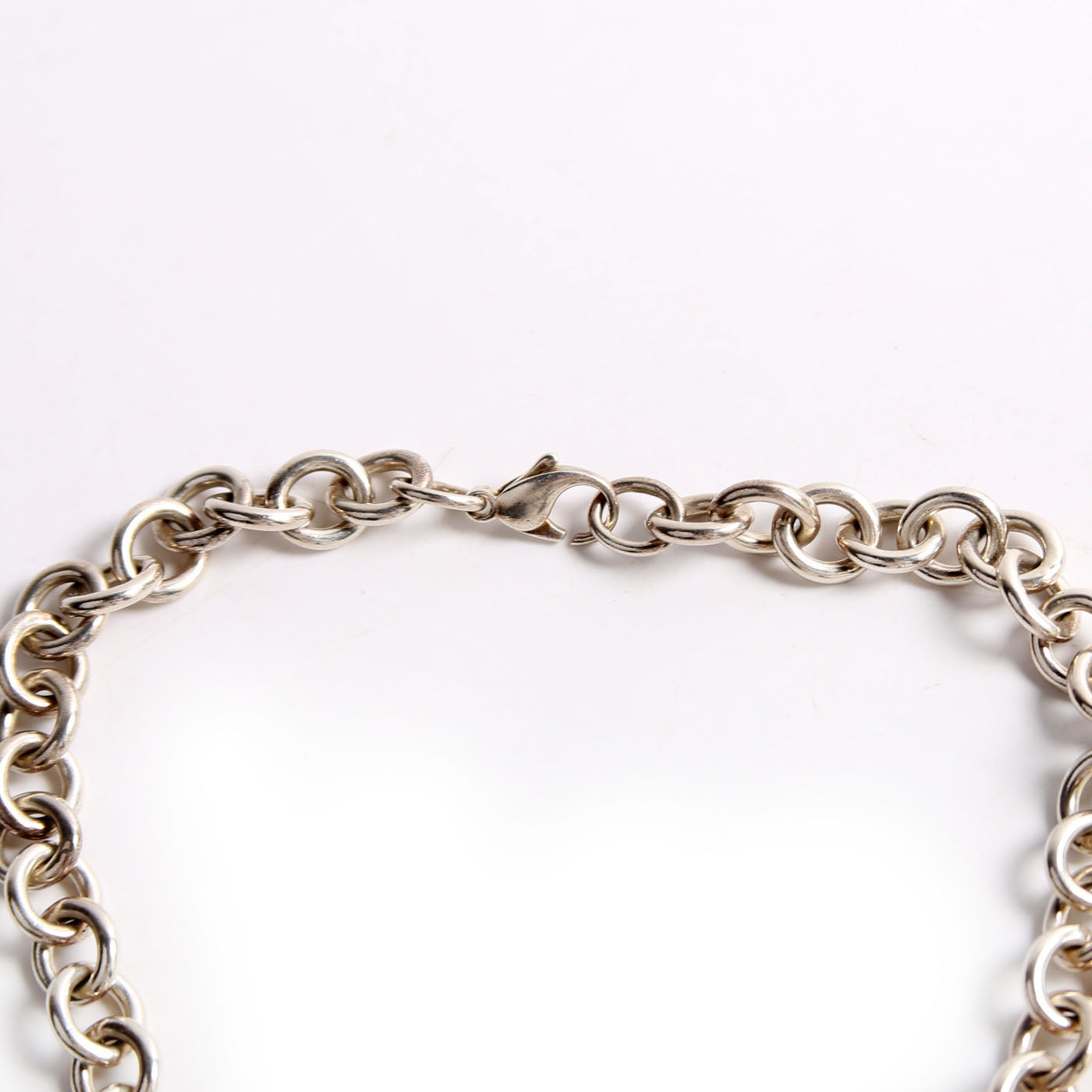 Please Return To Heart Chain Choker Necklace 925