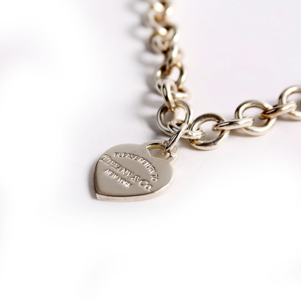 Please Return To Heart Chain Choker Necklace 925