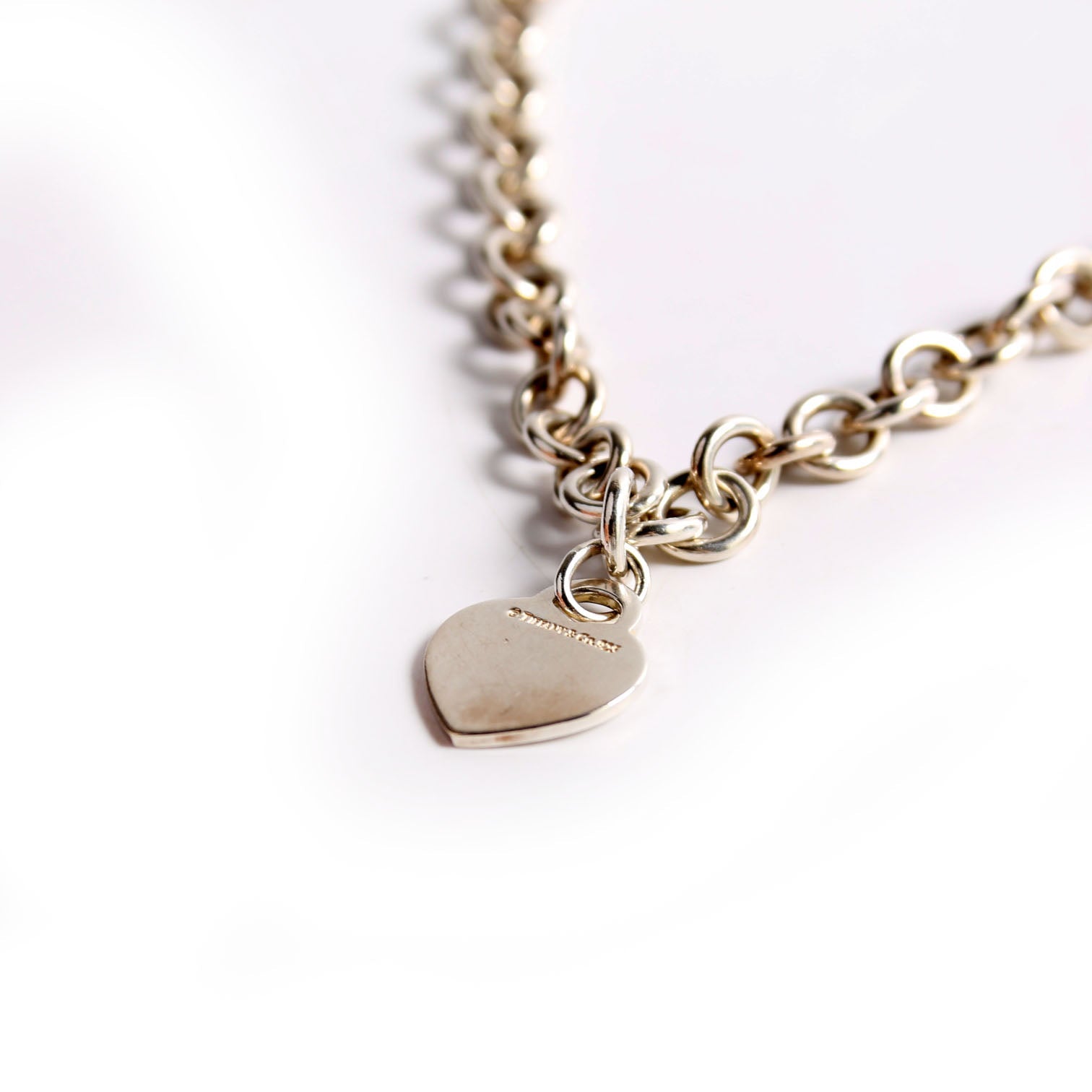 Please Return To Heart Chain Choker Necklace 925
