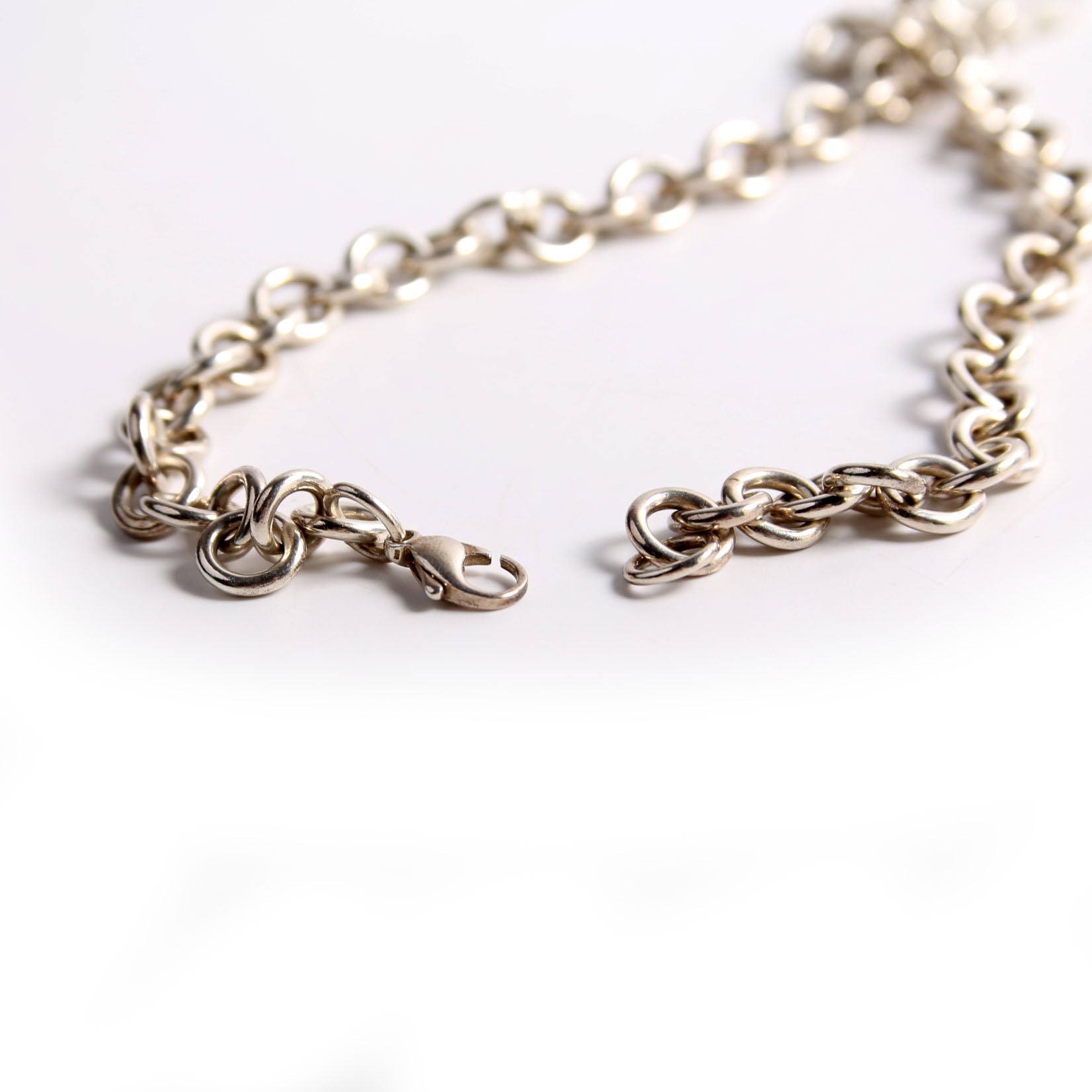 Please Return To Heart Chain Choker Necklace 925