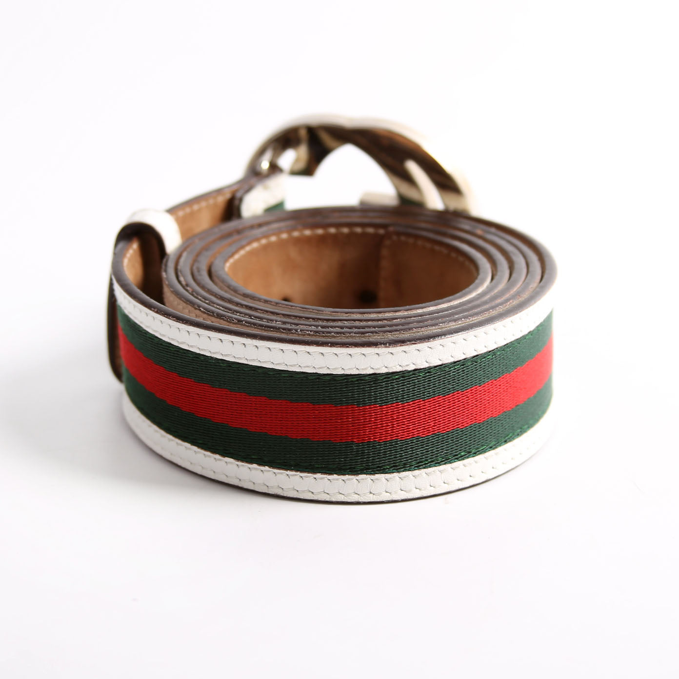 114984 Web Canvas Interlocking G Belt Size 120/48 White