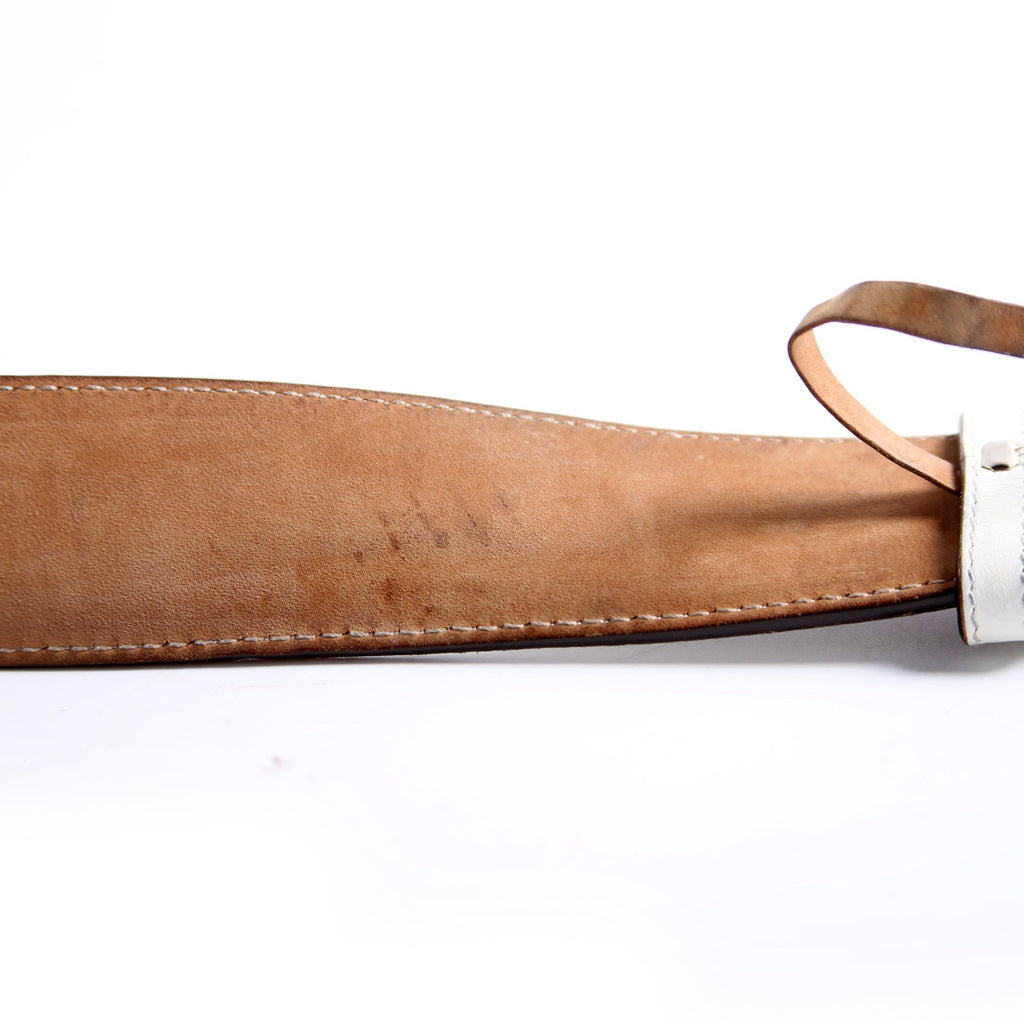 114984 Web Canvas Interlocking G Belt Size 120/48 White
