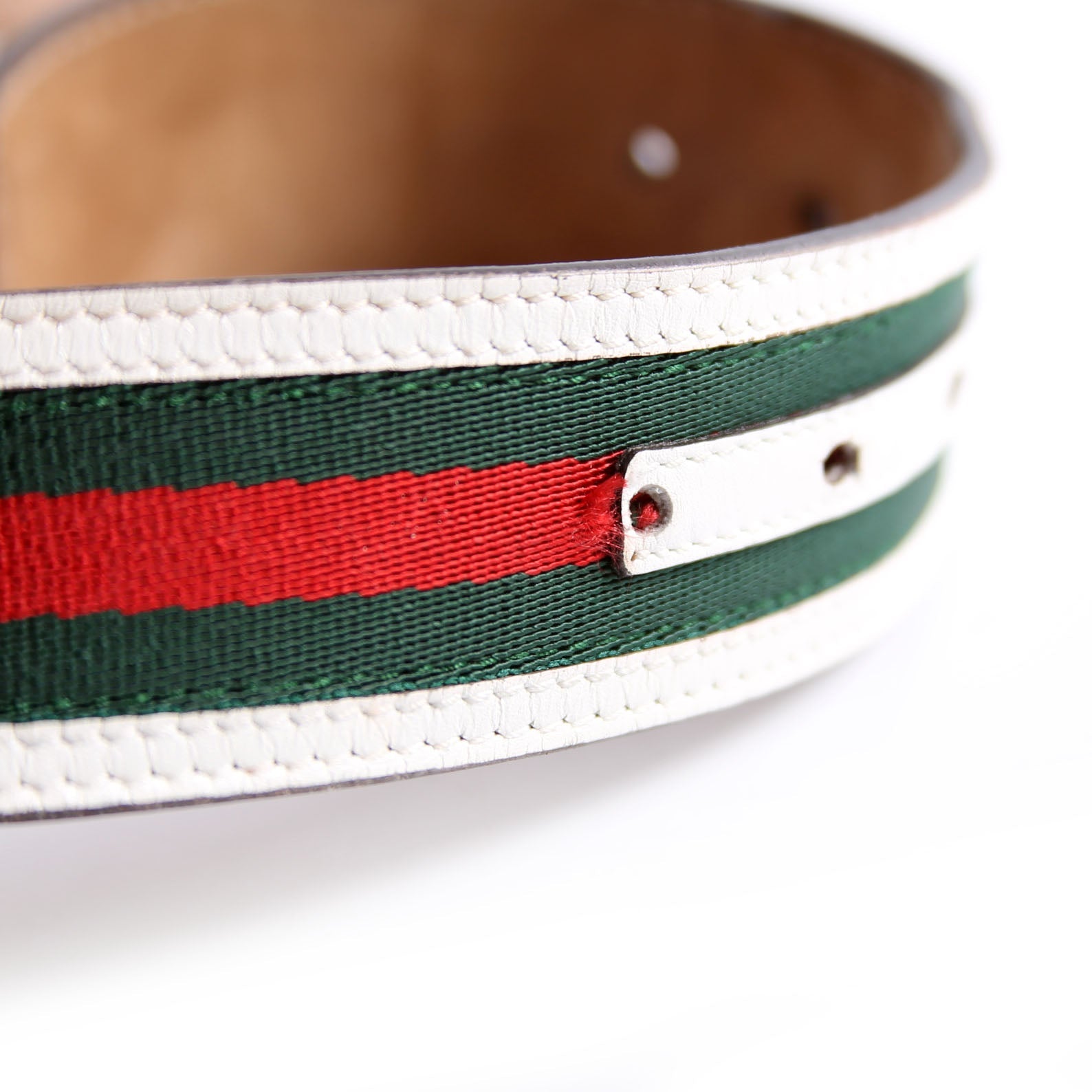 114984 Web Canvas Interlocking G Belt Size 120/48 White