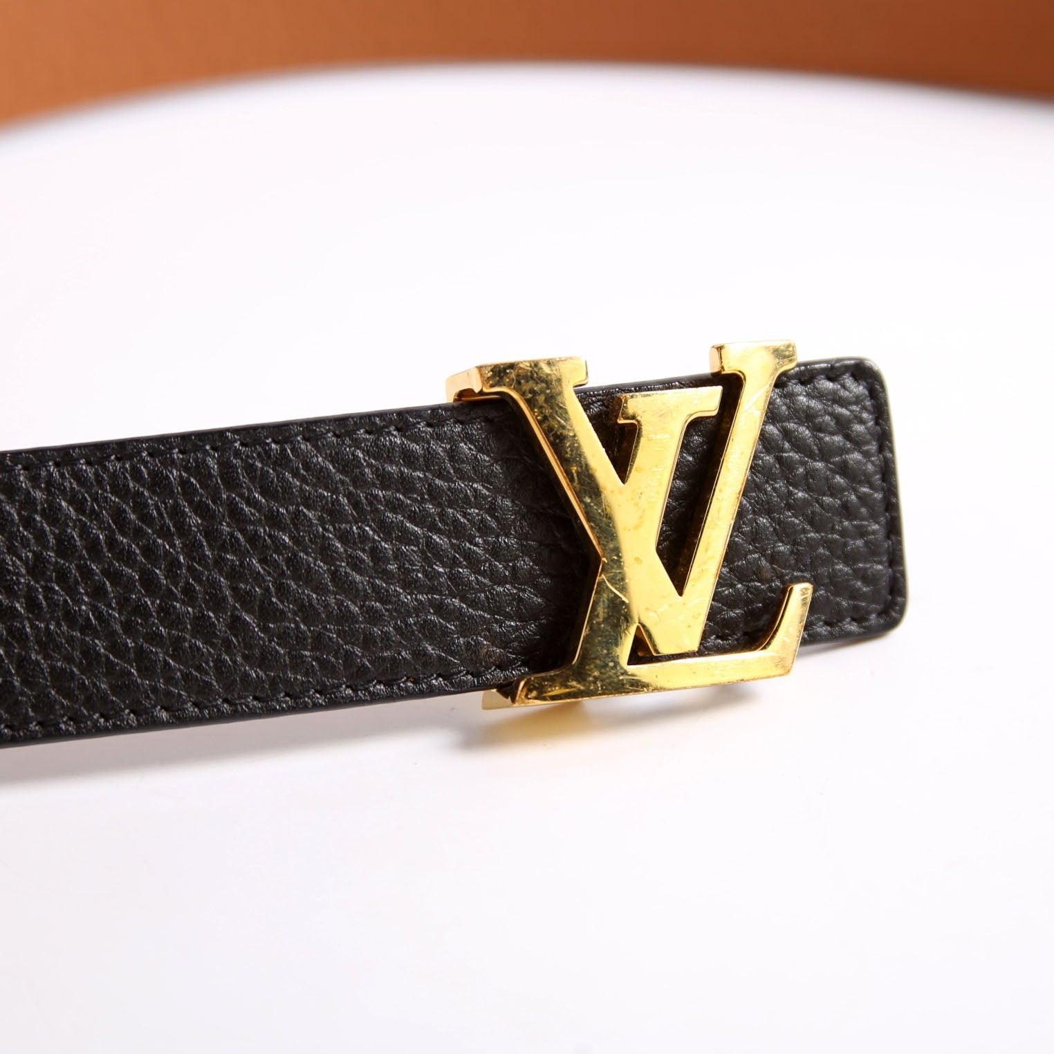 LV Initiales 30MM Taurillon Reversible Belt Size 90/36 Black/Brown