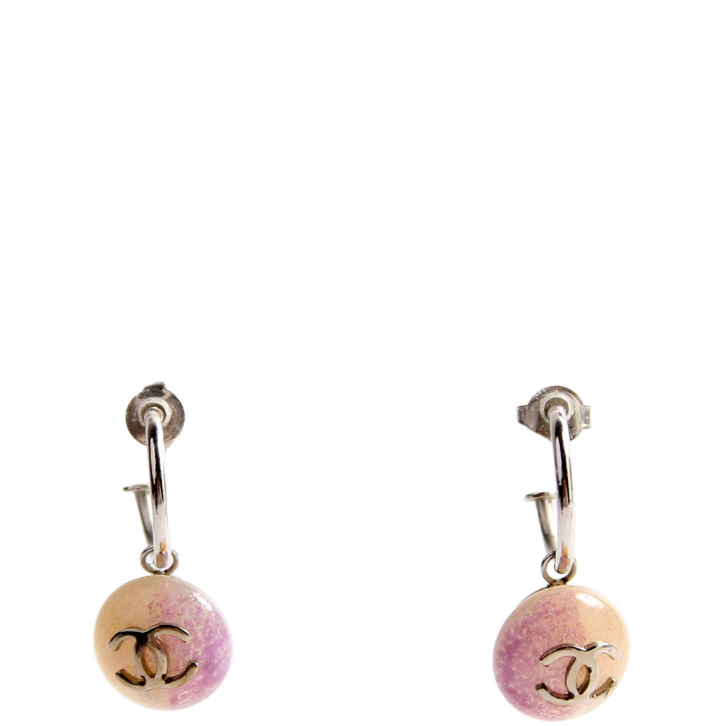 CC Swing Ombre Hoop Drop Earrings Silver/Purple