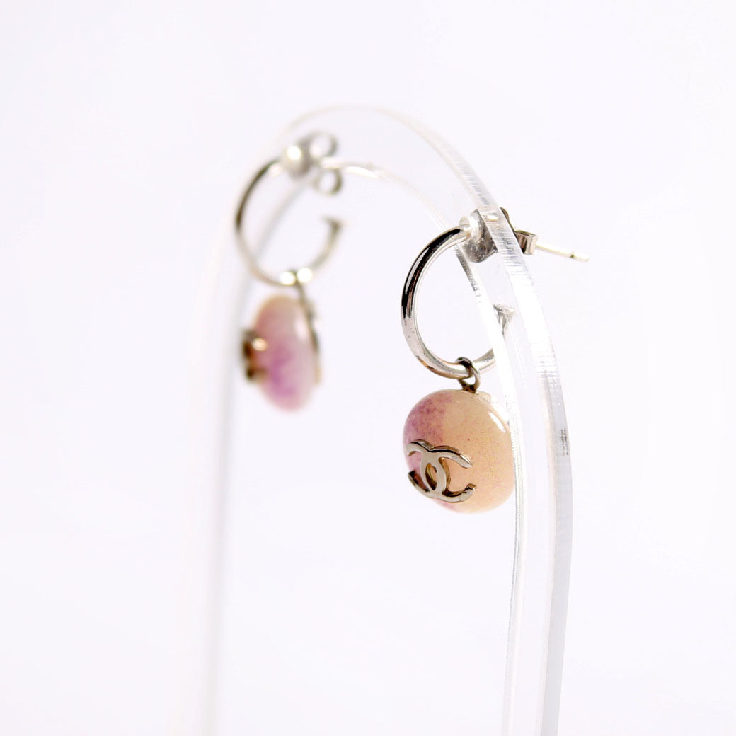 CC Swing Ombre Hoop Drop Earrings Silver/Purple