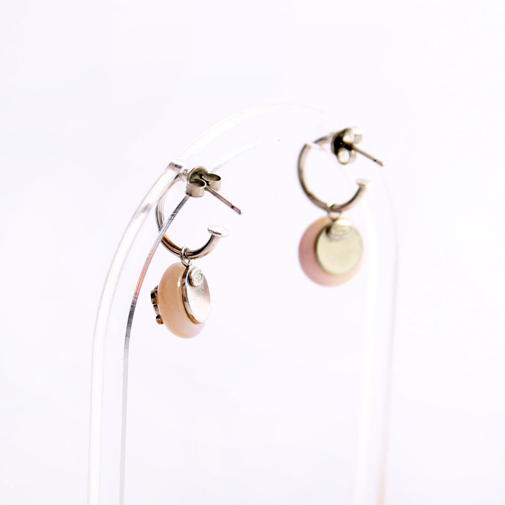 CC Swing Ombre Hoop Drop Earrings Silver/Purple