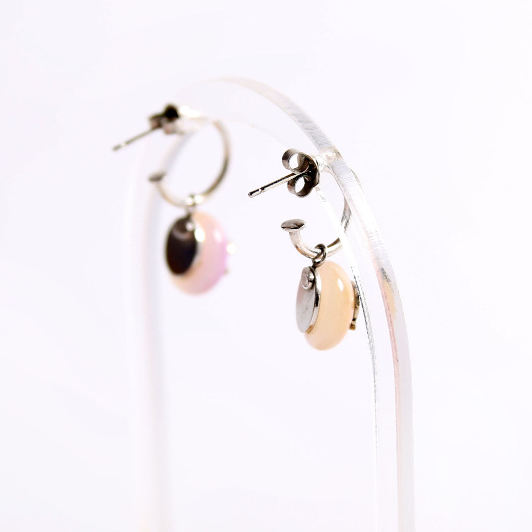 CC Swing Ombre Hoop Drop Earrings Silver/Purple