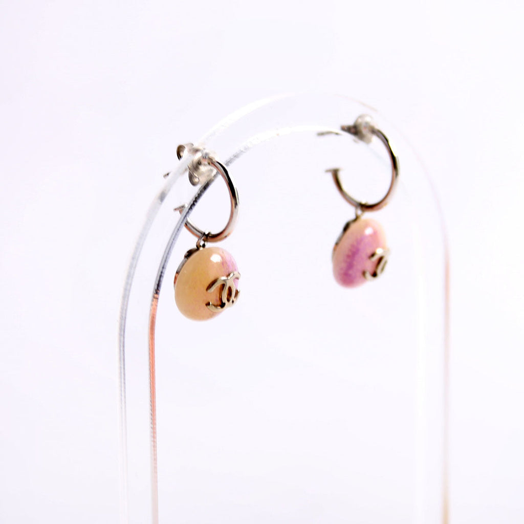 CC Swing Ombre Hoop Drop Earrings Silver/Purple
