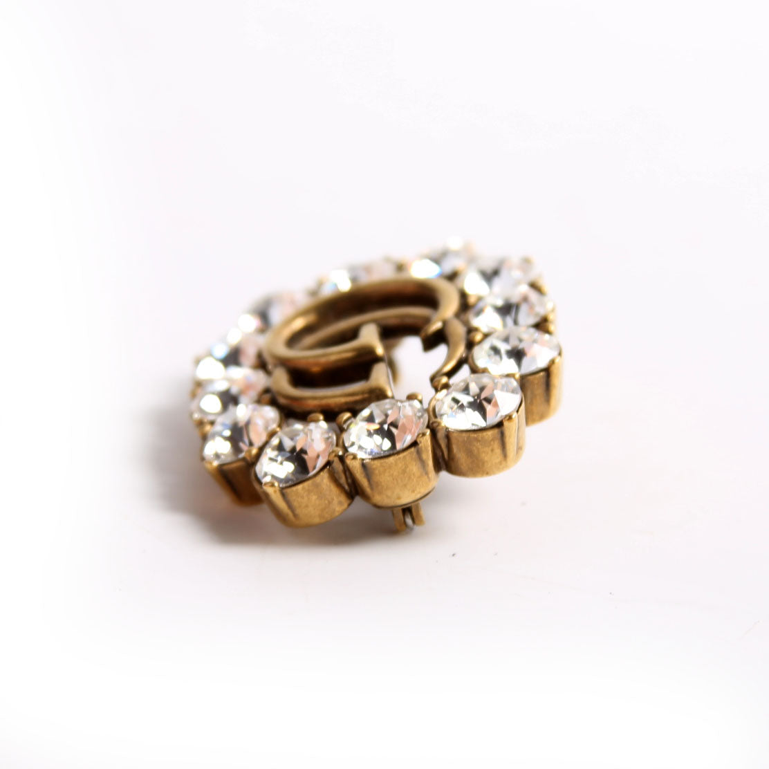GG Marmont Crystal Brooch Gold