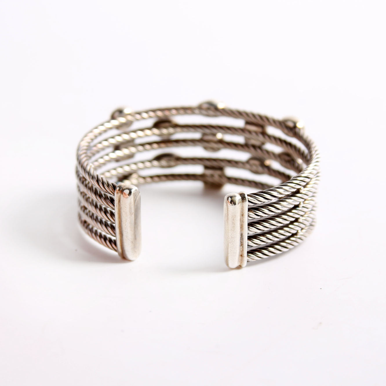 Confetti 5 Row Cuff Bracelet 925/Hematite/Diamond/Onyx