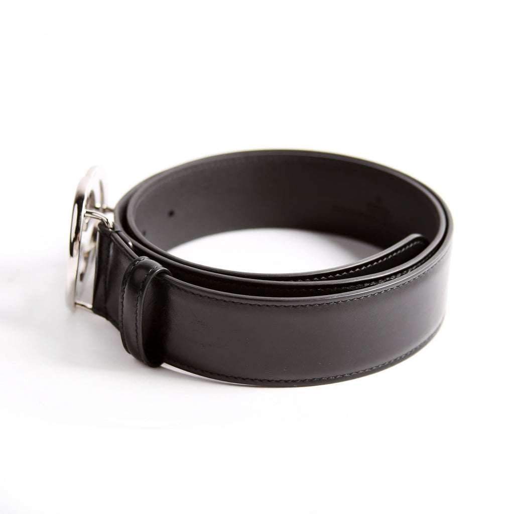 774153 Interlocking GG Leather Belt Size 90/36 Black