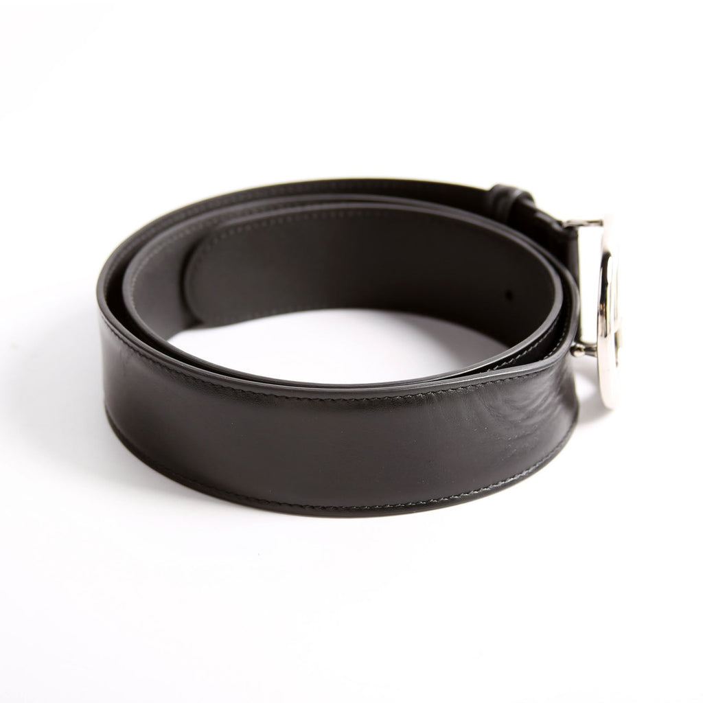 774153 Interlocking GG Leather Belt Size 90/36 Black
