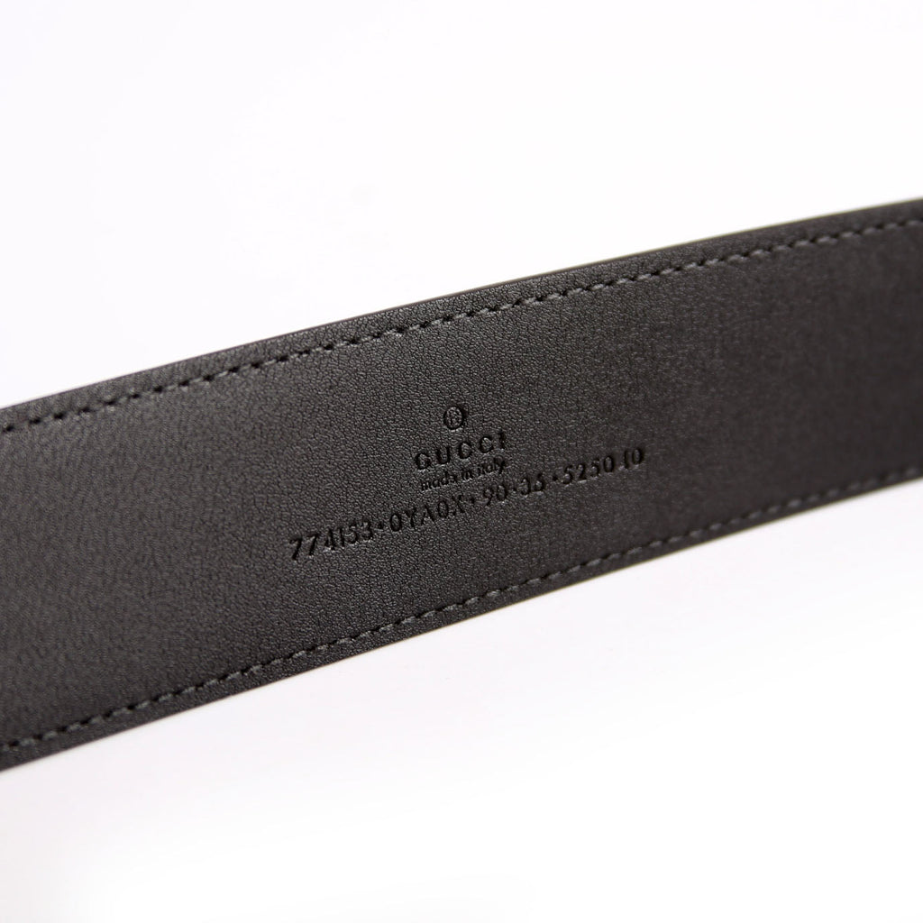 774153 Interlocking GG Leather Belt Size 90/36 Black