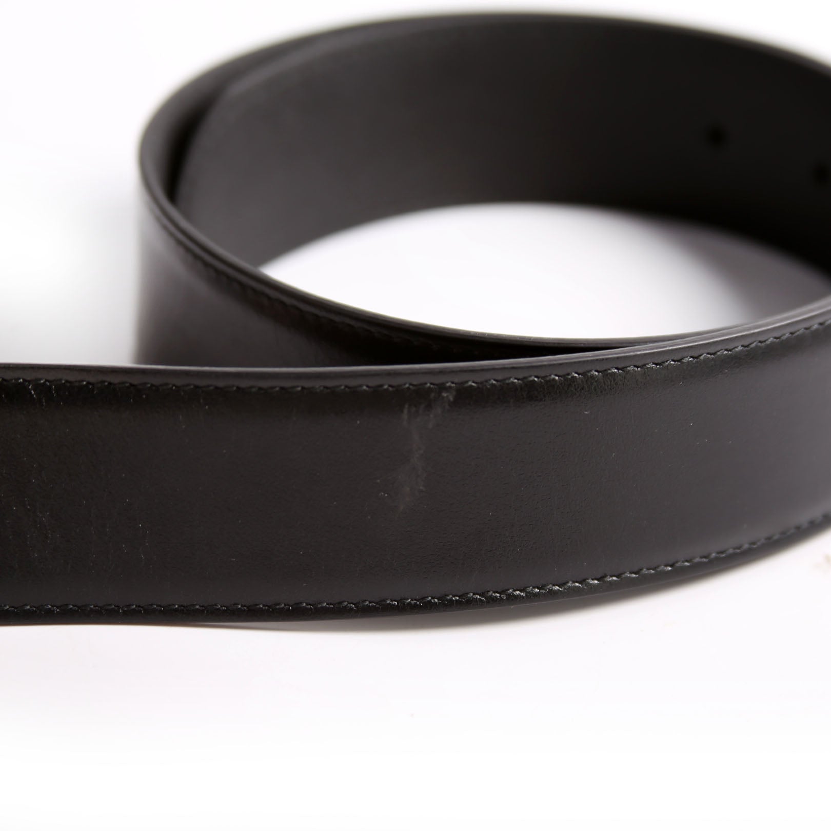 774153 Interlocking GG Leather Belt Size 90/36 Black