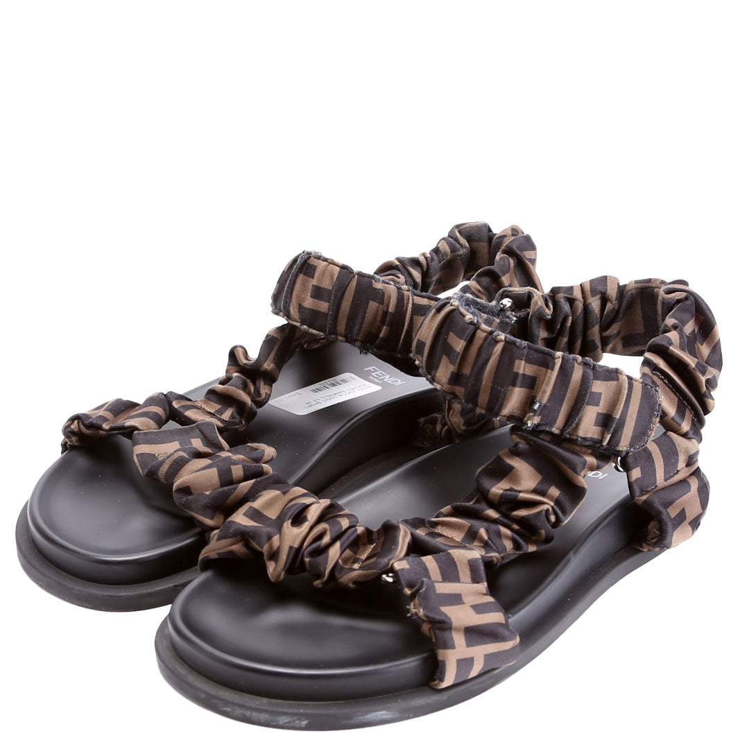 Zucca Logo Sport Ruched Sandals Size 38
