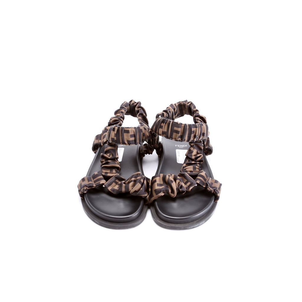 Zucca Logo Sport Ruched Sandals Size 38