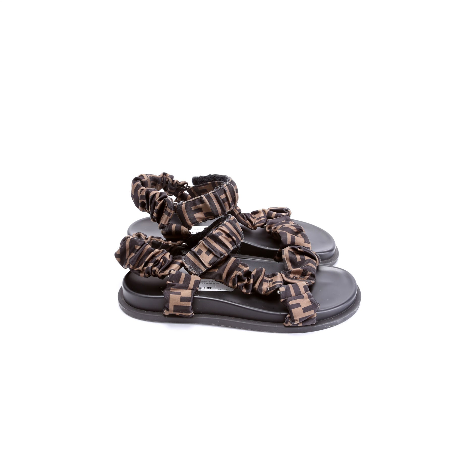 Zucca Logo Sport Ruched Sandals Size 38