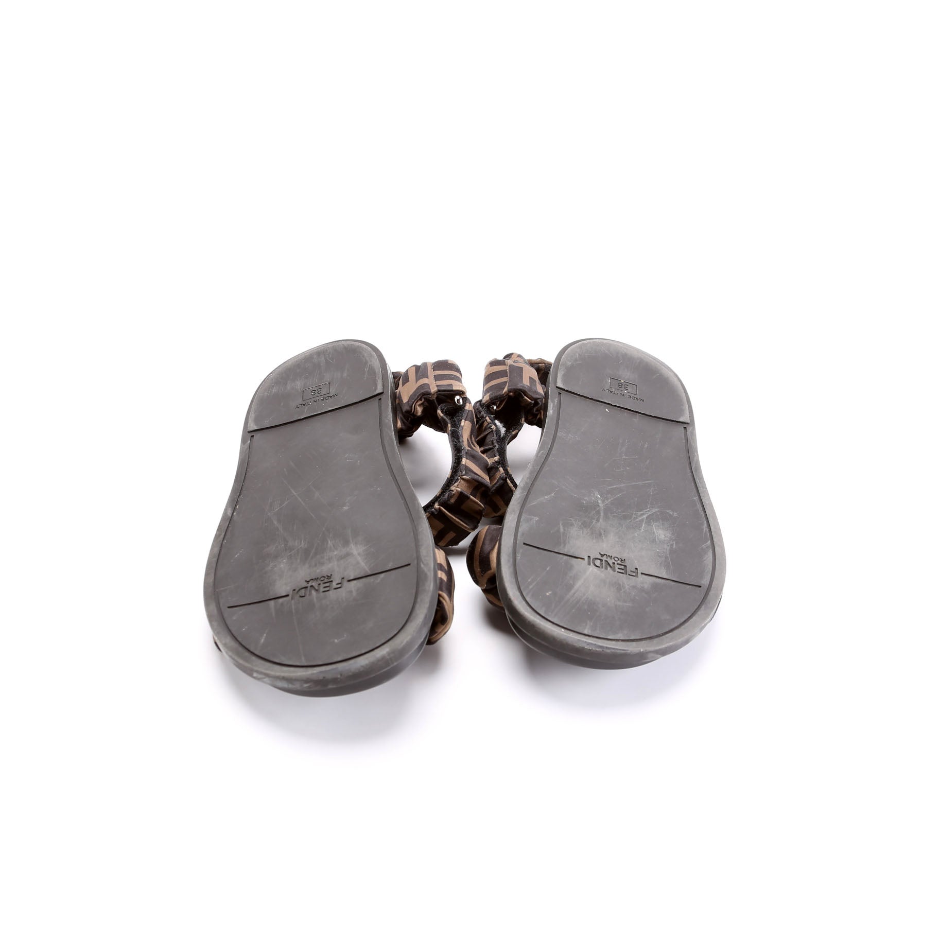 Zucca Logo Sport Ruched Sandals Size 38