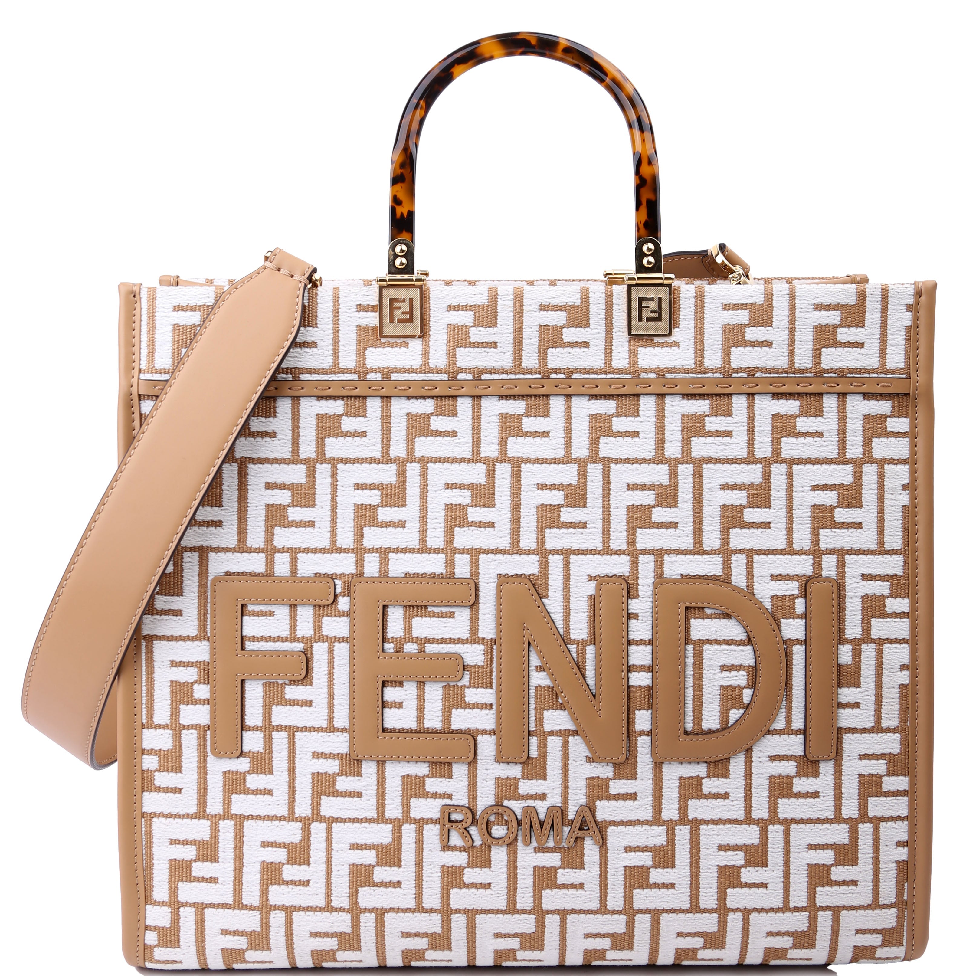 Fendi 8BH386 Sunshine Shopper Medium Raffia