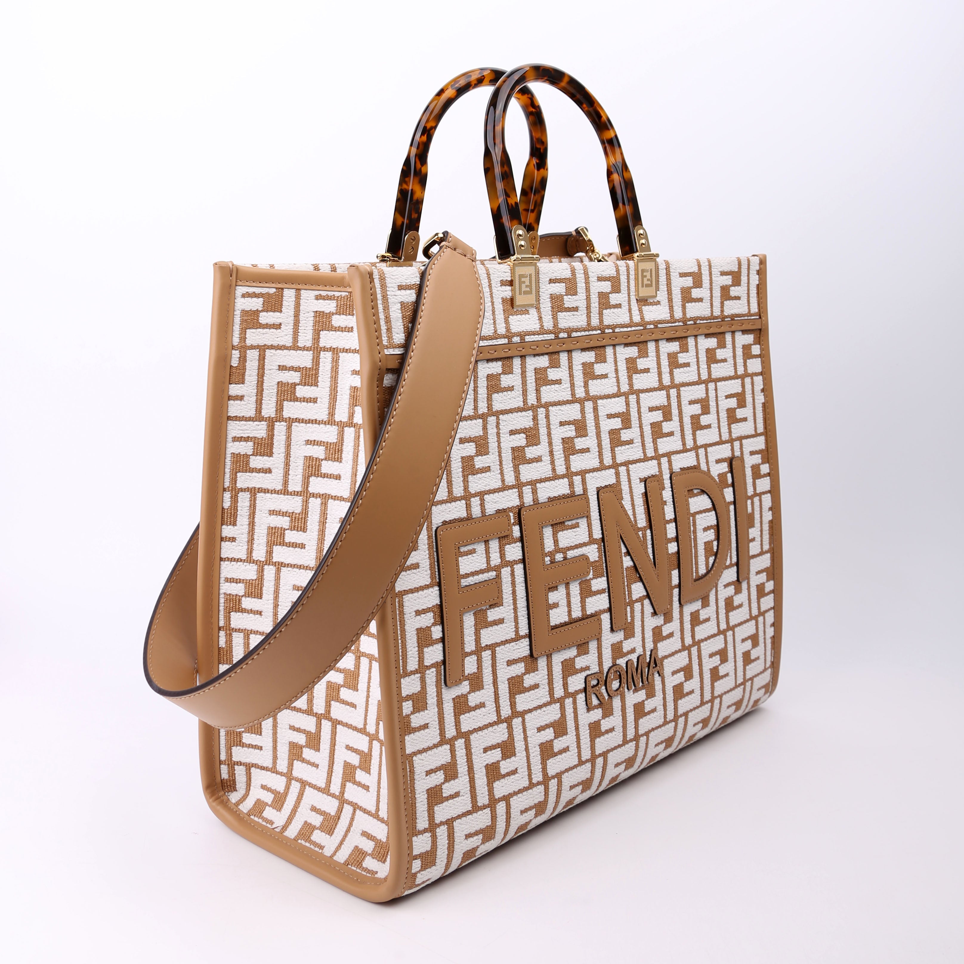 Fendi 8BH386 Sunshine Shopper Medium Raffia