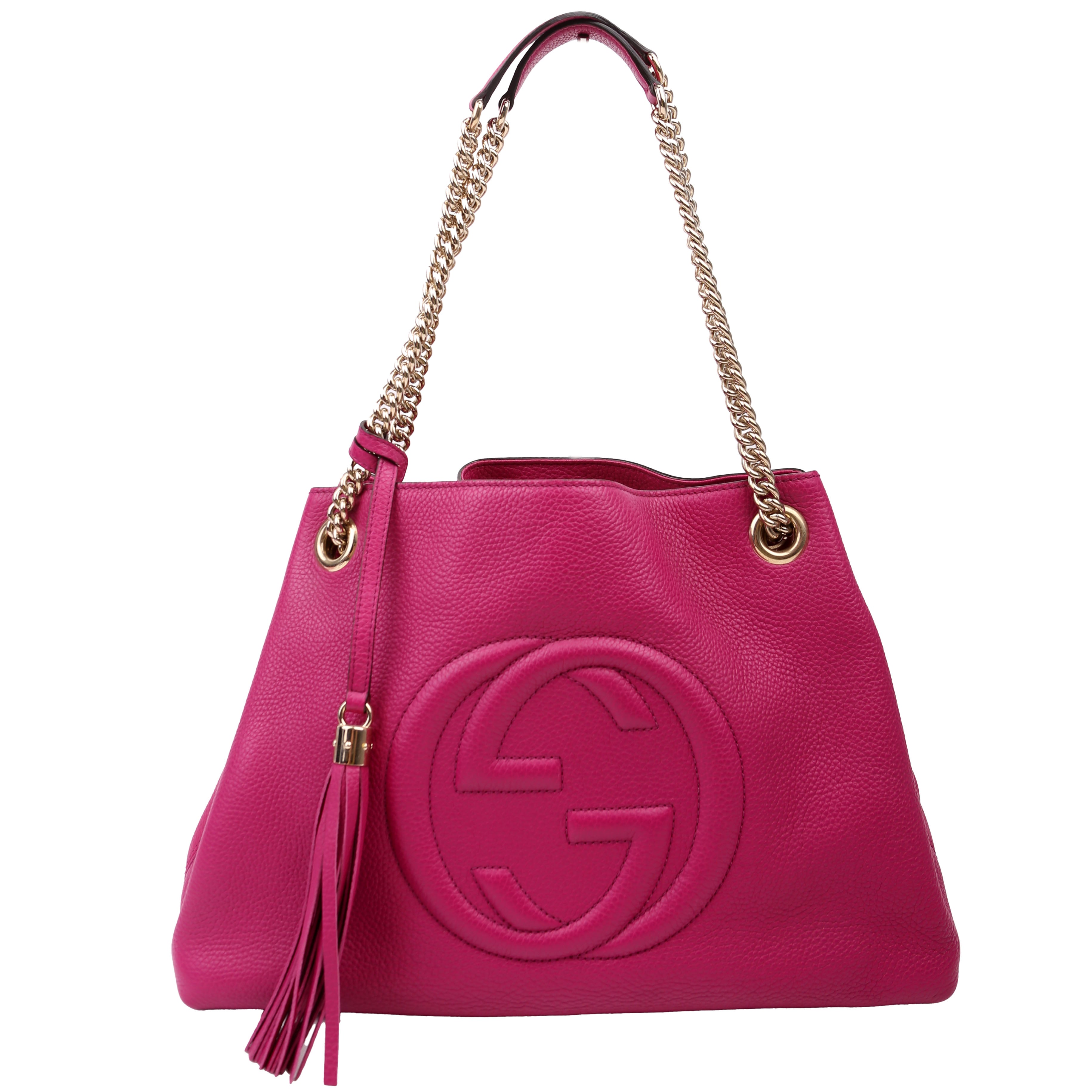 308982 Soho Leather Shoulder Medium Magenta