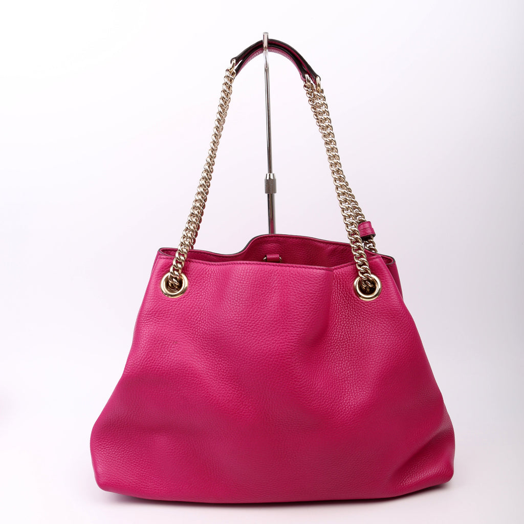 308982 Soho Leather Shoulder Medium Magenta