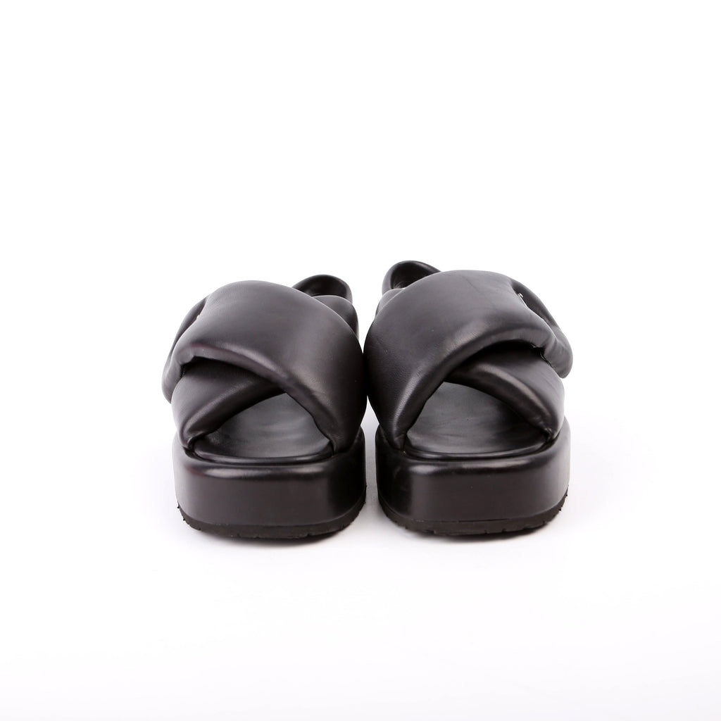 Padded Crisscross Sandals Size 37 Black