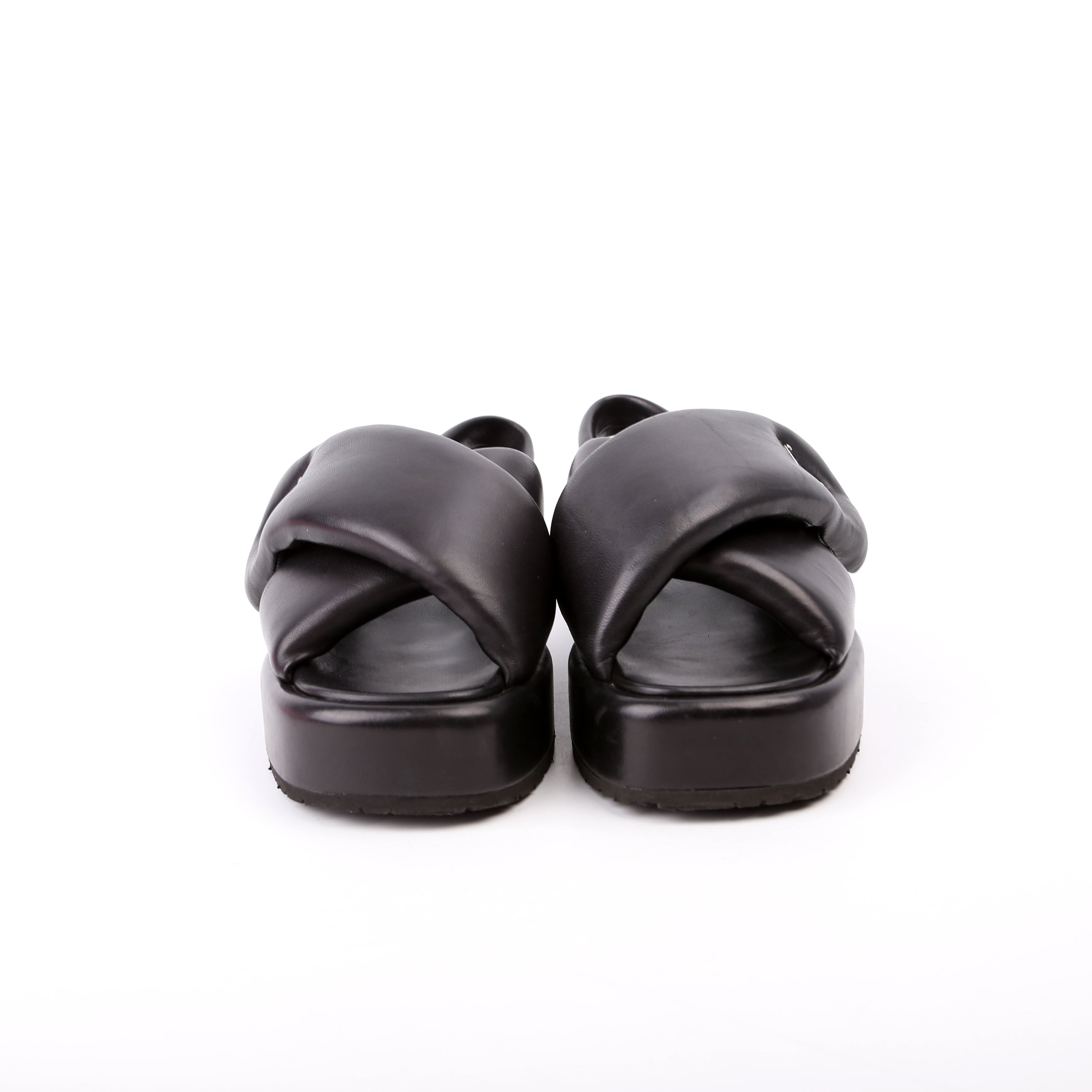 Padded Crisscross Sandals Size 37 Black