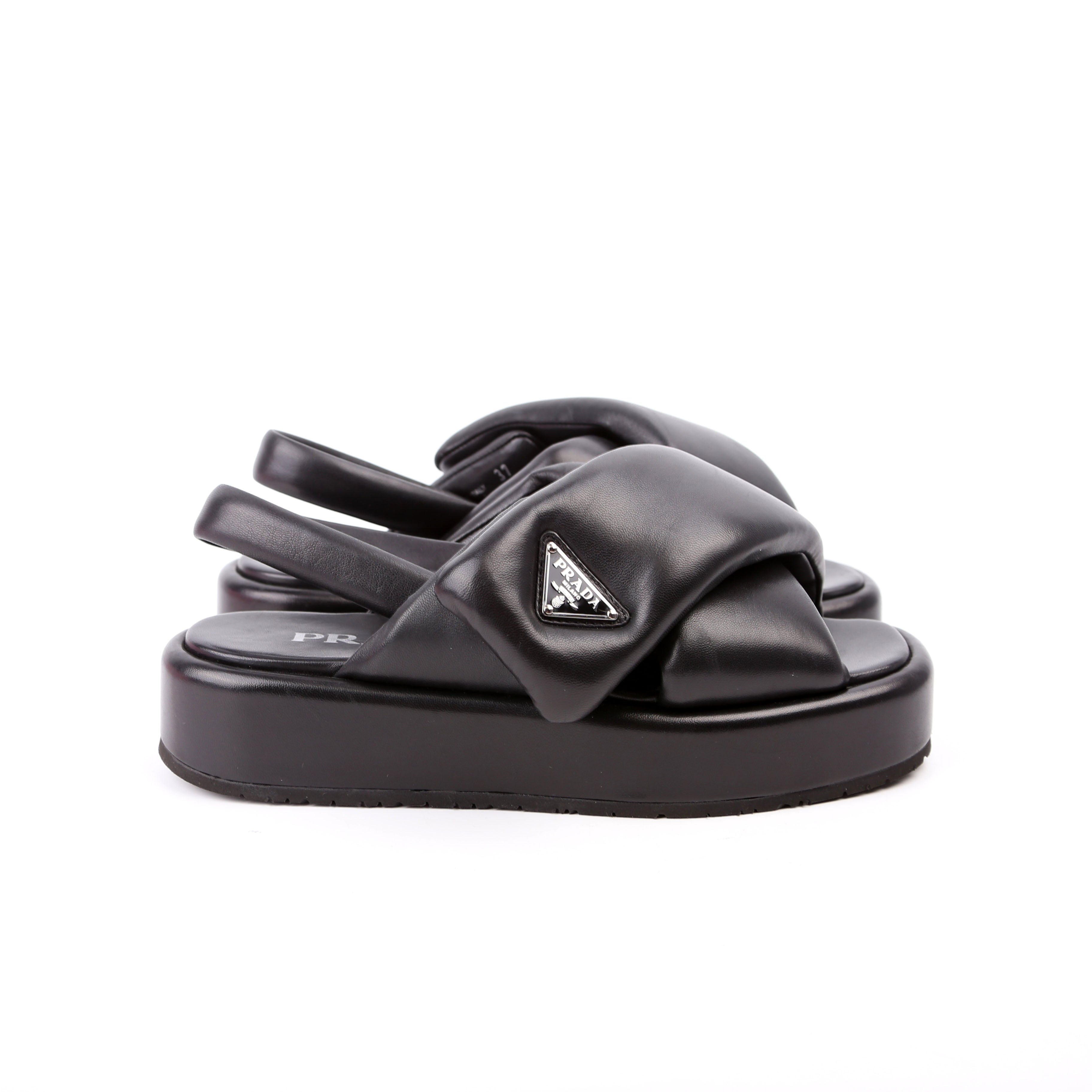 Padded Crisscross Sandals Size 37 Black