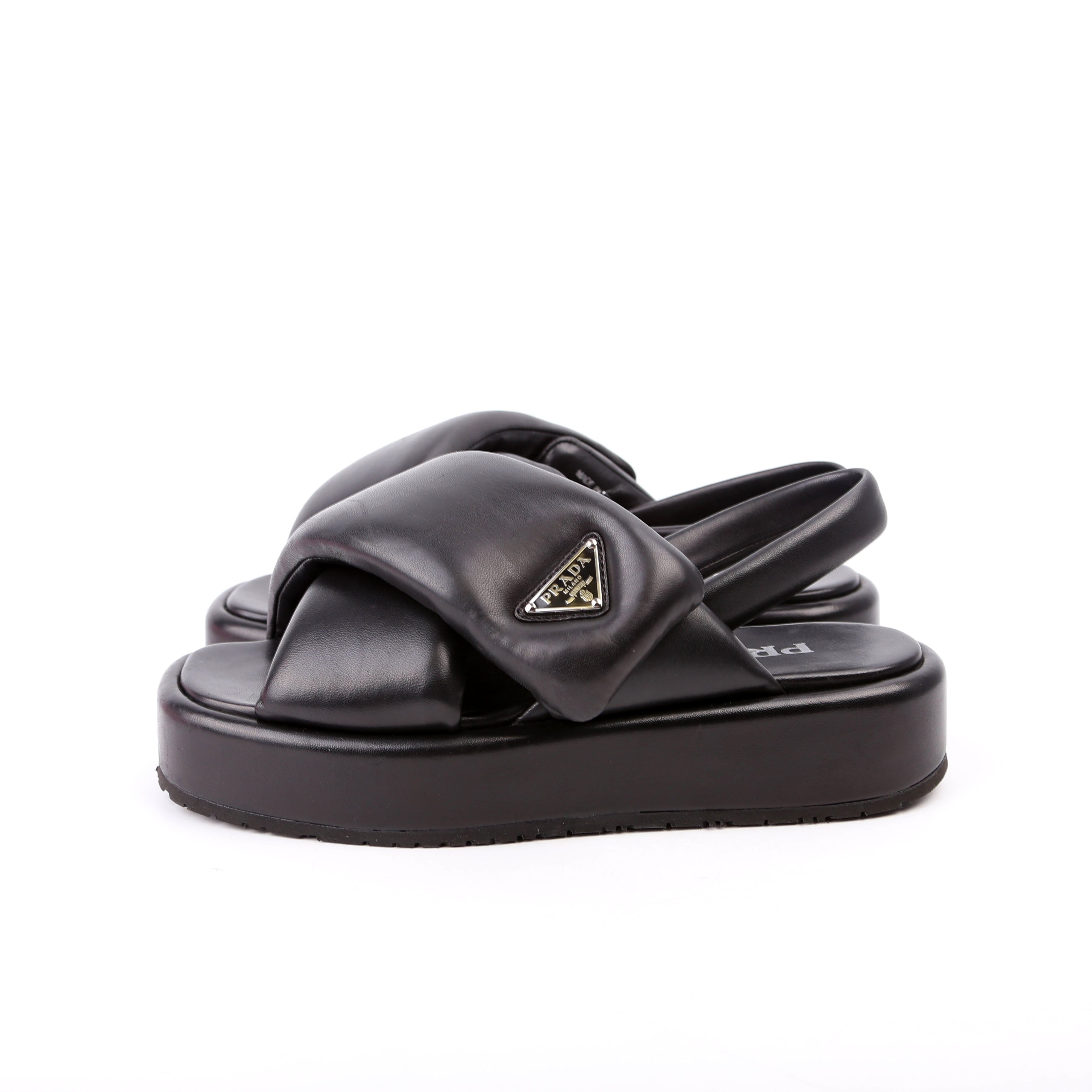 Padded Crisscross Sandals Size 37 Black